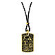 Collana Blu filo pelle Pater dorata in argento 925 Agios s1
