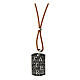 Pater necklace beige leather 925 rhodium silver Agios s1