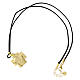 Agios necklace with gold plated icon, black leather, 17 in s3