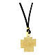 Agios necklace with gold plated icon, black leather, 17 in s3