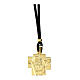 Collar Agios icono dorado hilo de cuero negro plata 925 s1
