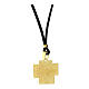 Collar Agios icono dorado hilo de cuero negro plata 925 s2