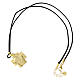 Collar Agios icono dorado hilo de cuero negro plata 925 s4