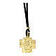 Collana Agios icona dorata filo in pelle nero argento 925 s1
