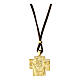 Agios necklace with gold plated icon, brown leather, 17 in s1