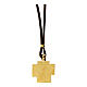 Agios necklace with gold plated icon, brown leather, 17 in s2