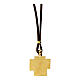 Agios necklace with gold plated icon, brown leather, 17 in s3
