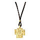 Benedictus golden Jesus necklace 925 silver pendant brown Florentine leather s1