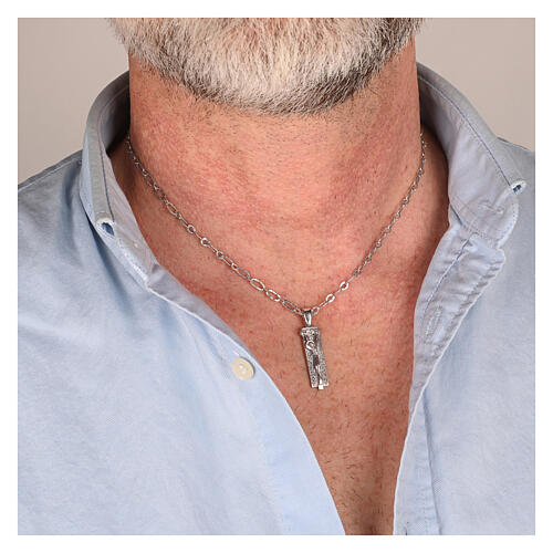 925 silver Jesus necklace with Agios pendant 42 cm 2