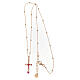Agios necklace of rosé 925 silver with cross and rhinestones, 16.5 in s4