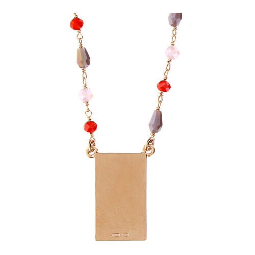 Collar plata 925 Benedictus piedras multicolores colgante Virgen Milagrosa 3