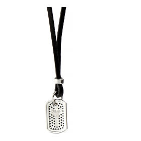 Collana Agios con zirconi neri con croce 44 cm argento 925