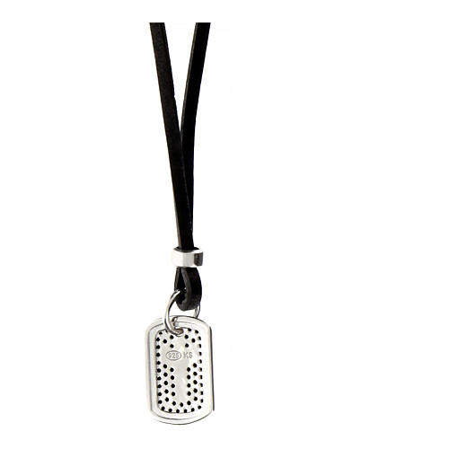 Collana Agios con zirconi neri con croce 44 cm argento 925 2