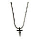 Agios necklace 925 silver cross with black zircons 42 cm s1