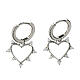 Agios earrings with heart and white rhinestones, 925 silver s1