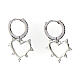 Agios earrings with heart and white rhinestones, 925 silver s3