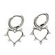 Pair of heart earrings Agios 925 silver with zircons s1