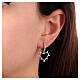 Pair of heart earrings Agios 925 silver with zircons s2