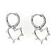 Pair of heart earrings Agios 925 silver with zircons s3