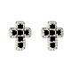 Agios cross-shaped earrings with black and white rhinestones, 925 silver s1