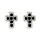 Agios cross earrings with black zircons 925 silver s1