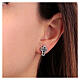 Agios cross earrings with black zircons 925 silver s2