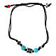 Bracciale Agios con pietre azzurre in tessuto ecosostenibile s1