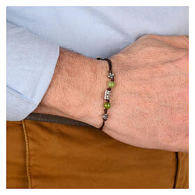 Pulsera Agios con piedra ópalo verde de tejido sostenible