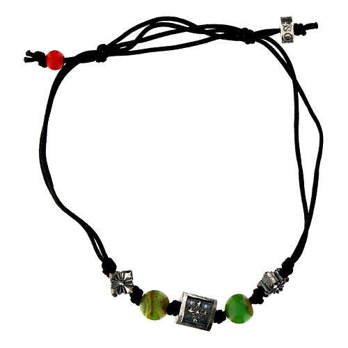 Agios bracelet with green opal stone in eco-friendly fabric 1