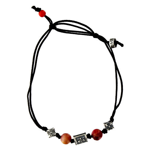 Bracciale con pietre rosa occhio di tigre in tessuto ecosostenibile Agios 1