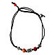 Bracciale con pietre rosa occhio di tigre in tessuto ecosostenibile Agios s1