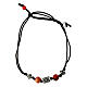 Bracciale con pietre rosa occhio di tigre in tessuto ecosostenibile Benedictus s1