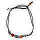 Bracciale con pietre rosa occhio di tigre in tessuto ecosostenibile Benedictus s3