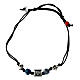 Pulsera Benedictus de tejido sostenible con esferas azules s1