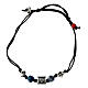 Bracciale Agios in tessuto ecosostenibile con sfere blu s1