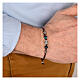 Bracciale Agios in tessuto ecosostenibile con sfere blu s2