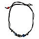 Bracciale Agios in tessuto ecosostenibile con sfere blu s3
