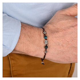 Agios bracelet in eco-friendly fabric with blue beads