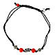 Benedictus sustainable fabric bracelet with coral-coloured stones s1