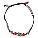 Bracciale Agios con pietre color corallo in tessuto ecosostenibile s1