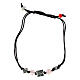 Bracciale Agios con pietre rosa chiaro in tessuto ecosostenibile s1