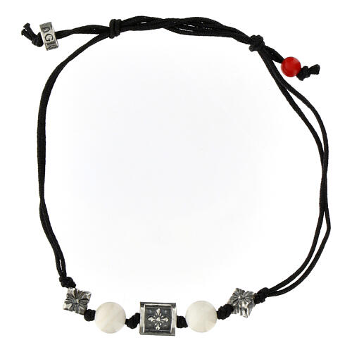 Bracelet Agios en tissu écologique pierres blanches 3