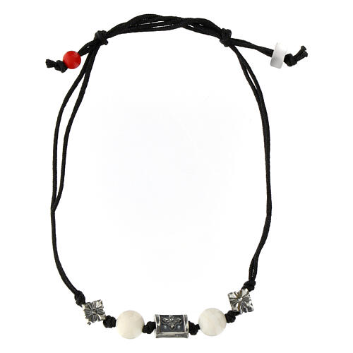 Bracelet Benedictus en tissu écologique pierres blanches 3