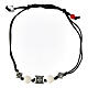 Bracelet Benedictus en tissu écologique pierres blanches s1