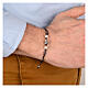 Bracelet Benedictus en tissu écologique pierres blanches s2
