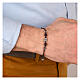 Bracciale Benedictus con pietre nere tessuto ecosostenibile s2