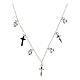 Agios 925 silver black zircon cross charm necklace s3