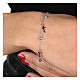 Agios cross charm bracelet black zircons 925 silver s2