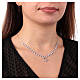 Agios necklace of 925 silver, white rhinestones and heart-shaped pendant s2
