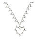 Agios necklace of 925 silver, white rhinestones and heart-shaped pendant s3